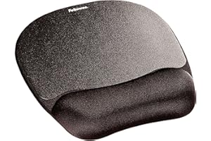 Fellowes 9176501 Tappetino mouse con poggiapolsi in memory foam, Nero