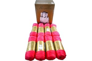 MORILLAS PACK 8 ZEPELINES Algodón perlé 100% egipcio mercerizado para DIY y tejer a mano labores de ganchillo o punto con un acabado elegante. (8 X 75gr)… (5, FUCSIA 13)