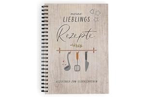 ‎KUSCHELICH KuschelICH Rezeptbuch zum Selberschreiben - Lieblingsrezepte DIN A5 mit Inhaltsverzeichnis & Schutzcover