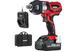 NoCry Kit de llave de impacto inalámbrica de 20 V – 300 pies lb (400 N.m) torque, 1/2 pulgada de detención, 2700 Max IPM, 2200 RPM máximo