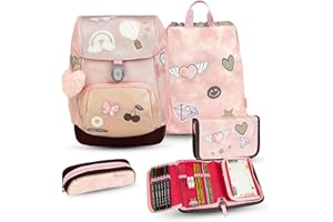 Belmil Premium Comfy Plus ergonomiczny tornister szkolny zestaw 5-częściowy, dla małych dzieci/pierwszoklasistów – STAEDTLER, pas piersiowy, pas biodrowy, zapięcie magnetyczne (405-73/P/S)