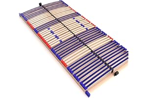 ‎SCHLUMMERPARADIES stabiler Lattenrost 100% BUCHE Lattenrahmen - nicht verstellbar, starr - SCHULTERFRÄSUNG, 7 Zonen, 42 Federleisten, Härte-Regulierung, Mittelgurt - FIX SLEEP BEST 42® unmontiert (100x200cm)