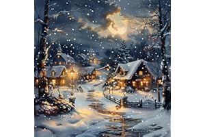 ‎SERVIETTENSHOP 20 Servietten Winter Sagenhaftes Winterdorf als Tischdeko. Papierservietten mit Motiv für Weihnachten Dorf Stadt Winterdorf Winterstadt. Auch für Decoupage und Serviettentechnik 33x33cm