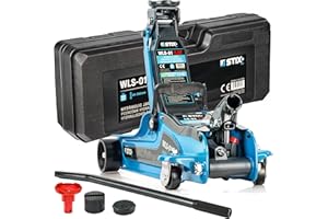 STIX Gato hidráulico de 2,5 T en maleta, WLS-01 de perfil bajo de 85 mm, altura máx. 365 mm, ideal para coches deportivos y SUV