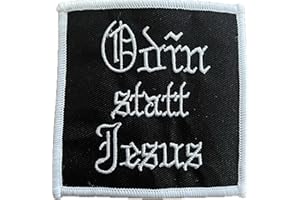 ‎HEIDENKLAMOTTEN Odin statt Jesus Aufnäher Heidentum Anti Christentum Patch zum annähen/aufbügeln | bestickt Wikinger (Odin statt Jesus)