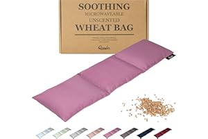 Qomfor Saco térmico de semillas - Bolsa de Semillas Grande para Microondas - Bolsa Cervical de Semillas y con Funda de Algodón para el Alivio del Dolor de Cuello, Hombros y Espaldaa (púrpura)