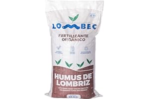 LOMBEC Humus de Lombriz, Saco 42L (25Kg). Fertilizante orgánico, vermicompost 100% Natural. ABONO ecológico Apto para Cualquier Cultivo. Ideal para huertos urbanos. … (25)