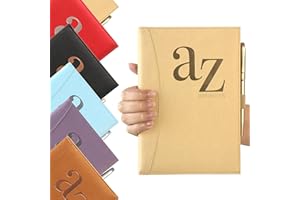 EVELAY Rubrica telefonica con indice dalla A alla Z, formato A5, con copertina rigida e penna, per casa, ufficio, lavoro, color oro (lingua italiana non garantita)