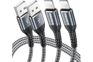 BLACKSYNCZE Cable Cargador iPhone 2Pack 2M, [MFi Certificado] Cable Lightning Nylon Carga Rápida para iPhone 14 13 12 11 Pro Max Mini XR XS X 8 Plus 7 6s 6 SE 2020