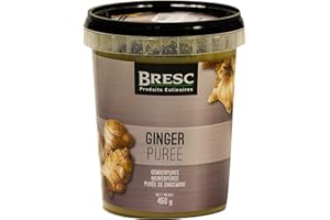 Bresc Ingwer-Püree Spice-Mix - 4x 450g - veganes Ginger-Püree aus frischem Ingwer, authentisch asiatisch zum Würzen, ideal für Wok-Gerichte orientalische Suppen Saucen Desserts, feine Konsistenz