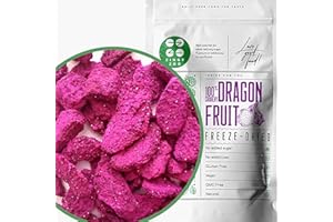 ZINGY ZOO Freeze Dried Red Dragon Fruit | To-go 50g Natural Raw Unsweetened Pink Pitaya Pieces | Freeze Dried Fruit Red Pitahaya | Make Smoothie Powder or Snacking | Pink Food Colouring Fruits Berries ZingyZoo
