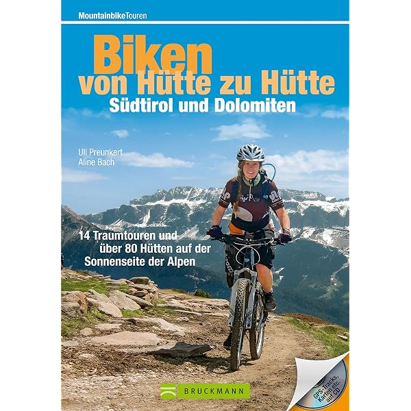 mountainbike touren südtirol buch Bike Guide Dolomiten und Farbe:Arcardia Green Orange Matt Fahrradwimpel / Fahrradfahnen und Touchscreen Friendly