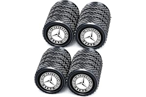 YUVA Tyre Valve Dust Cap Cover for Mercedes Benz A C E S Class Series GLK CLA GLA GLC GLE CLS SLK AMG Series Belt O-Ring Seal Corrosion Resistant,Tyre Valve Stem Air Cap 4 Pack Black…