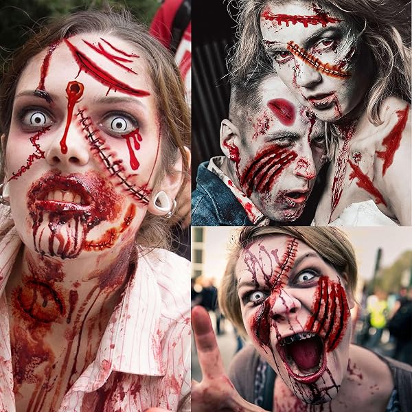 Kit De Tatouages Temporaires Cicatrices Et Blessures - 30 Feuilles Réalistes Pour Halloween Et Cosplay - Effets Sanglants Et Zombies