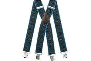 Olata Tirantes de Hombre Extra Anchos En X Con Clips Negros O Plateados Y Tela Gruesa - 5 cm