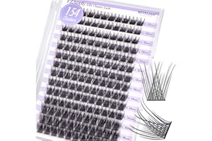 BEYELIAN Ciglia Finte Ciuffetti, 154 Pcs C Curl Lash Clusters, Fai Da Te Ciglia Finte per Uso Personale a Casa (H Style)
