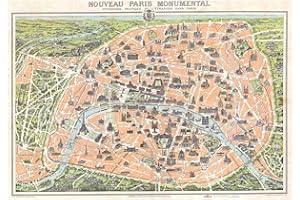 WEE BLUE COO The Art Stop Map Antique GARNIER Paris Tourist City Plan Framed Print F12X3474