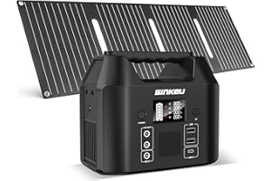 SinKeu 96Wh Portable Power Station with Solar Panel 40W, 30000mAh LiFePO4 Battery Solar Generator has 230V 150W AC Outlet/12V DC/USB, Backup Power for Camping Picnics Garden & Home Emergency