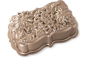 Nordic Ware - Stampo per torta in alluminio pressofuso Wildflower, 6 tazze,colore: Toffee