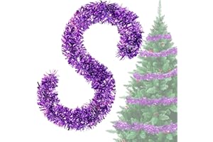 WINWILD Lametta Weihnachtsbaum Violett 4X 3M Girlande Weihnachten - Weihnachtsgirlanden Glänzend Lametta Girlande Ø 9 cm,Tannengirlande Weihnachtsbaumschmuck Violett Christbaumschmuck Girlande Deko
