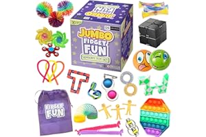 DS Brands Sensory Fidget Toy Set- 30 PC Jumbo Fidget Box with Simple Pop It- Toys for Autism Adhd- Perfect Stocking Filler for Kids, Girls, Boys, Adults Gift Pack