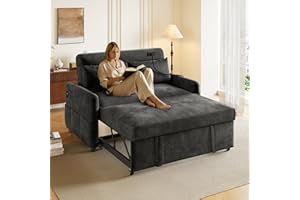 Autheria Divano Letto 2 Posti con Materasso, Schienale Regolabile e Porta Cellulare e Ricarica USB, Grigio, 163 x 129 x 81 cm