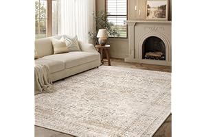 HUGEAR Vintage Dywany do Salonu 160x230cm Beżowy Sypialni Antypoślizgowy Zmywalne Krótkim Włosiem Duże Dywanowa Biura Jadalni Pokoju Pralni Dziecięcego Dywan