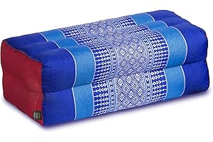 Handelsturm Coussin pour la Meditation Yoga 35x15x10 cm, Rembourrage Kapok, Funky Bleu