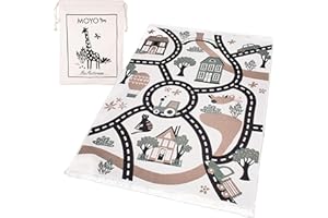 MOYO Dywan do pokoju dziecięcego – dwustronny dywan ze 100% przędzy z recyklingu, idealny do pokoju dziecięcego, dekoracja z dużą zawartością bawełny, dywan dziecięcy, dywan uliczny (170 x 120 cm)