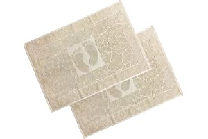 OGER Badrumsmatta set i 2 delar, frottéduschdraperi, tvättbar duschmatta & badmatta, 600 g/m² och 100% bomull, absorberande o