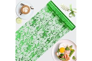 Vagasi Table Runner 29cm x 20m Green Metallic Glitter Table Runner Roll Thin Foil Long Table Decoration DIY Easy to Trim for Wedding, Birthday, Baby Shower, Bridal Shower