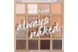 Wet n Wild Always Naked Palette de Fards à Paupières, Ombres à Paupières Neutres et Mélangeables avec Finitions Mates, Pailletées et Scintillantes, avec 16 Teintes Ultra-Pigmentées