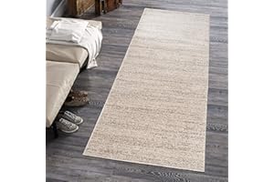 CARPETO RUGS Mazovia Alfombra de Pasillo Larga - Design Abstracto Moderno Pelo Corto - Alfombras de Pasillo por Metros - Alfombras para Pasillos Largos - Moqueta por Metros - Crema 60x850cm