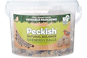Peckish Natural Balance Energy Suet Fat Balls for Wild Birds, 50 Tub, 27 x 27.5 x 19 cm