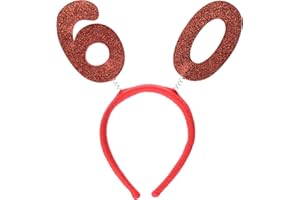 Beistle 60590-60 Glittery 60th Head Bopper, Cardboard, Red
