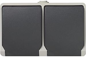 Unitec Montage en saillie Prise avec Protection de Contact en 2 Points de modèle avec bornes à vis, 1 pièce, Gris foncé, 46246l