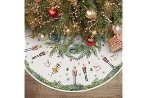 Artoid Mode Dziadek do orzechów liście płatki śniegu choinka spódnica, 48 cali/122 cm zima Boże Narodzenie przyjęcie wakacje vintage nowy rok drzewo mata pokrowiec dekoracja