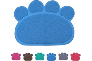 Cloud Heart Tappetino PVC Lettiera Gatto e Cane,Accessori per Cani e Gatti, Impermeabile, Antiscivolo, Misura Media, a Forma di Zampa, 60 x 45 cm, Colore: Azzurro