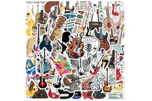 CHAOPAITIEZHI Gitarre-Instrumente Aufkleber Guitar Stickers 50 Stück Skateboard Graffiti Aufkleber Motorräder Fahrrad Snowboard Gepäck Laptop Auto Koffer für Kinder und Jugendliche Wasserdichte Vinyl Aufkleber