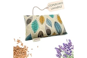 SAKITO Cuscino Termico Microonde (20x12 cm) - Terapia Naturale per i Colici - Calore Naturale per la Pancia e per Eliminare i Gas - Sicuro per i Bambini - Tessuto di Prima Qualità e Fodera Lavabile