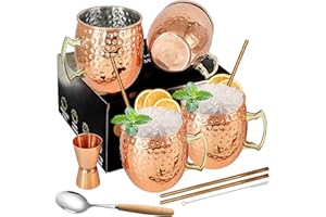 SUPROBARWARE Moscow Mule - Juego de 4 tazas con doble vaso de acero inoxidable chapado en negro 18oz, perfecto para bebidas frías