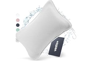 Vesta+ Badewannenkissen Grau S mit Saugnäpfen, Badekissen Testsieger als Badewannenkissen Nacken & Nackenkissen Badewanne Grau, Badekissen für Badewanne, Badewannen Kissen & Duschkissen Badewanne