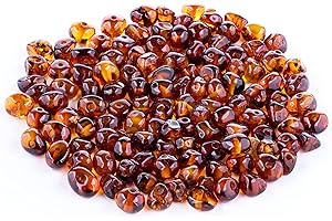 Bernstein Perlen im Barock-Stil - Poliert und Roh 100% Naturliche Baltischen Harz Stein 5–6 mm Lose mit Locher Mehrere Farben – Amber Culture