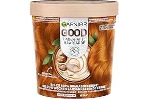 ‎GARNIER Garnier GOOD Dauerhafte Haarfarbe 7.43 Kurkuma Kupfer – Coloration ohne Ammoniak, bis zu 100% Grauabdeckung, 1 Stk.
