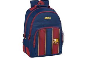 Safta 612029773 Mochila doble con cantoneras adaptable a carro FC Barcelona, 32cm x 15cm x 42cm, Azul Marino/Granate