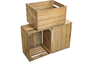 Kistenkolli Altes Land 3 Set Vintage Holzkiste - alte Obstkiste - Weinkiste - Natur Used