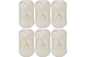 TEHETE Lana Gomitolo,100% Cashmere Filo, 4-Strati, (50g x 6 Pezzi) Filati per Maglieria e Uncinetto, Perfetto per Il Fai da Te e Il Lavoro a Mano, 003