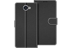 COODIO Funda para Huawei Y7 2017, Magnético Funda con Tapa para Huawei Y7 2017, Negro