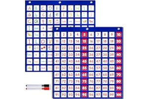 SPRITEGRU Tabla de 100 Bolsillos con 200 Tarjetas Flash, adecuados para el recuento en el Aula, el Aprendizaje de la organización