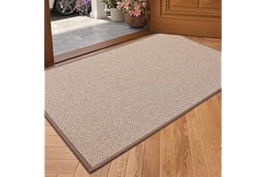 COLOR&GEOMETRY Wycieraczka do wnętrz, antypoślizgowa, wytrzymała, chłonna wycieraczka do wewnątrz, 43,5 x 75 cm, khaki (zwinięta, bez zagnieceń)